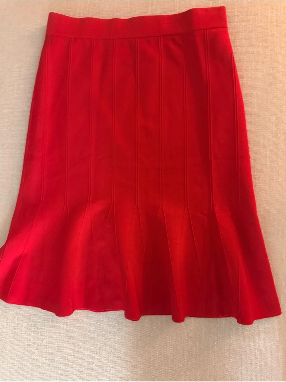 Carolina Herrera Vibrant Red Flared A-Line Skirt